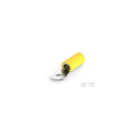 Te Connectivity Ring Terminal, #6 Stud Size, Vinyl Insulated, Yellow 2-34168-1